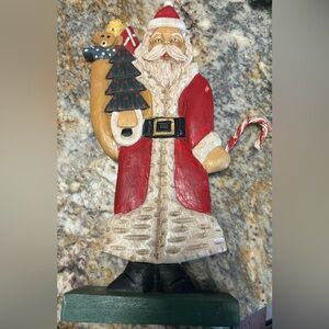 Vintage Cotswolds Hand Painted Wood Santa Clause Figure